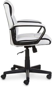 img 2 attached to 🪑 Amazon Basics White Padded Office Chair - Adjustable Height/Tilt, 360-Degree Swivel, Armrests, 275Lb Capacity