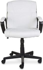 img 3 attached to 🪑 Amazon Basics White Padded Office Chair - Adjustable Height/Tilt, 360-Degree Swivel, Armrests, 275Lb Capacity