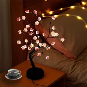 img 2 attached to 🌸 Sparkly Cherry Blossom Tree Lamp: DIY Tabletop Decor with 36 LED Lights - Battery/USB Operated | Perfect for Christmas Party or Bedroom Night Lights (Warm White)