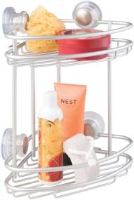 img 2 attached to iDesign InterDesign Metro Rustproof Aluminum Turn-N-Lock Suction, Bathroom Shower Corner Basket - 2 Tier Silver Organizer for Shampoo, Conditioner, Soap