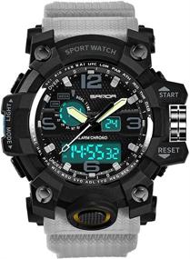 img 3 attached to 🕶️ Tactical Military Watches for Men - Waterproof Outdoor Sports Watch with Analog Digital Multifunction & Dual Display - Mens Wristwatch