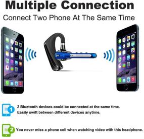 img 2 attached to 🎧 Беспроводной Bluetooth наушник - гарнитура Bluetooth V5.0, двойной микрофон с подавлением шума, 16 часов HD времени разговора, громкой голос свободным, подходит для iPhone Android, идеально для вождения, бизнеса и офисного использования