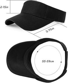 img 3 attached to 🧢 Top-notch 5-Piece Sun Sports Visor Hat: Adjustable Cap for Men and Women in Athletic Visor Style