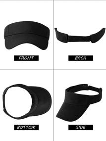 img 2 attached to 🧢 Top-notch 5-Piece Sun Sports Visor Hat: Adjustable Cap for Men and Women in Athletic Visor Style