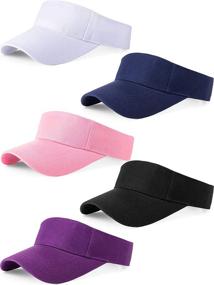 img 4 attached to 🧢 Top-notch 5-Piece Sun Sports Visor Hat: Adjustable Cap for Men and Women in Athletic Visor Style