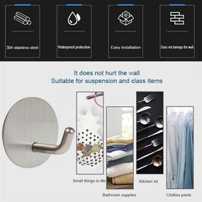 img 2 attached to 🧲 Meirenda Self-Adhesive Hooks - Removable Wall Hangers, Heavy-Duty Sticky Hooks for Bathroom, Office, Kitchen, and More - Gray Round 5 Pack