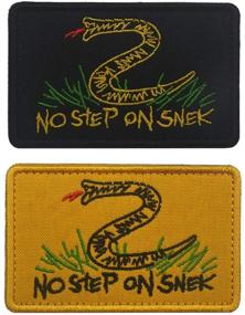 img 1 attached to FASHION RX 2-Piece Embroidered No Step On Snek Tactical Morale Patches: Military Emblem Badge with Fastener Hook and Loop Patch