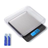 upgraded digital food kitchen scale: high accuracy yoncon mini pocket scale measures in grams and oz for cooking, baking, jewelry with tare function, 500g/0.01g, lcd display, 2 trays, batteries included logo