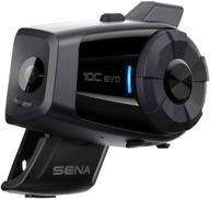 sena 10c evo bluetooth motorcycle camera & communication system - black, one size logo