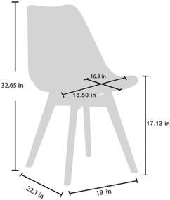 img 1 attached to 🪑 CangLong Mid Century Modern DSW Side Chair Set of 4 with Wood Legs - White, Ideal for Kitchen, Living and Dining Room