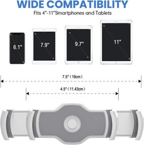 img 3 attached to 📱 AboveTEK Поворотная планшетная подставка: Стильный алюминиевый держатель для смартфонов и планшетов размером 4-11" - Складная настольная подставка для кухни, постели, офиса, стола, POS, киоска, выставочного зала (белая)