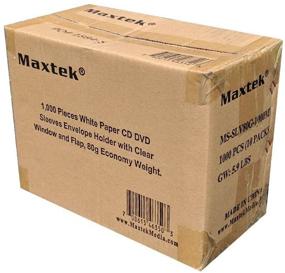 img 3 attached to Maxtek White Paper CD DVD Sleeves: Clear Window and Flap, 1,000 Pieces, Economy Weight (80g)