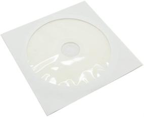 img 1 attached to Maxtek White Paper CD DVD Sleeves: Clear Window and Flap, 1,000 Pieces, Economy Weight (80g)