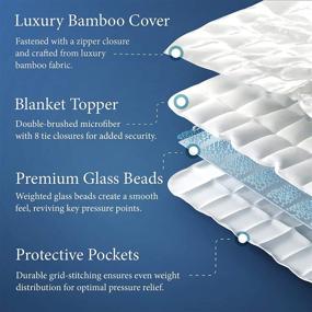 img 2 attached to 🛌 Cosy House Collection Adult Weighted Blanket: 15 Lbs Heavy Blanket with Bamboo Removable Cover and Premium Glass Beads, White