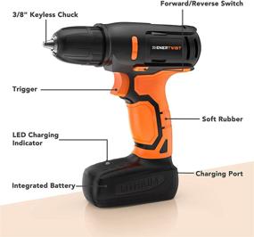 img 2 attached to 🔌 Cordless Keyless Drilling by Enertwist: Electric Power for Effortless Performance