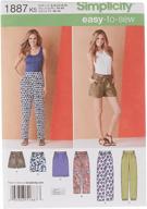 👖 simplicity karen z us1887k5 easy-to-sew women's pants, shorts, and skirt sewing pattern kit, code 1887, sizes 8-16 logo