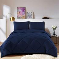 🛏️ topluxe navy blue king comforter set - all season quilted duvet insert with 2 pillow shams (king size) logo