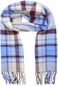 img 2 attached to 🧣 Achillea Scottish Tartan Cashmere Men's Accessories for Christmas Scarves