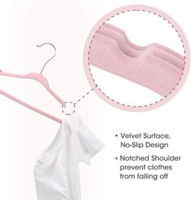 img 2 attached to 30 Pack of Minnebaby Velvet Baby Hangers - Ultra Thin Non-Slip Nursery Clothes Hangers with 6 Cute Clothing Dividers, Perfect Closet Organizer for Baby Boys and Girls - Pink Kids Hangers