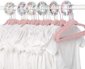 img 3 attached to 30 Pack of Minnebaby Velvet Baby Hangers - Ultra Thin Non-Slip Nursery Clothes Hangers with 6 Cute Clothing Dividers, Perfect Closet Organizer for Baby Boys and Girls - Pink Kids Hangers