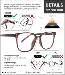 img 2 attached to 👓 Очки Livho для блокировки синего света: модные оправы для мужчин и женщин, предотвращающие усталость глаз при компьютерном гейминге.