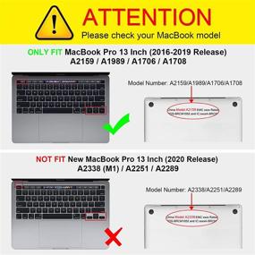 img 3 attached to Fintie PU Leather Coated MacBook Pro 13 Case (2019 2018 2017 2016 Release) - Hard Cover for A2159 A1989 A1706 A1708 with/Without Touch Bar & Touch ID, E-Illusions