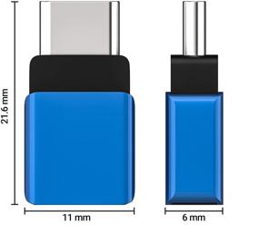 img 3 attached to 🔌 Комплект удлинителей USB C - Cellularize, металлические, 2 шт., голубые - PD 100W, быстрая зарядка Тип-C, удлинитель док-станции - совместим с чехлами Lifeproof и Otterbox - разъем Male to Female для Thunderbolt 3 MacBook, Nintendo Switch, Samsung Dex.