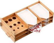 wooden diamond painting tray organizer: ultimate storage solution for diamond painting accessories kits and tools with multi-boat holder and 6 trays - ideal for 5d diy diamond craft supplies logo