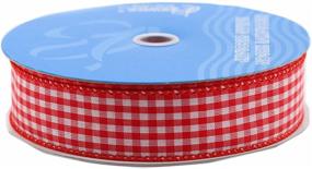 img 1 attached to 🎀 Vibrant Red Berwick Wired Edge Picnic Craft Ribbon - 1-1/2-Inch by 50-Yard Spool