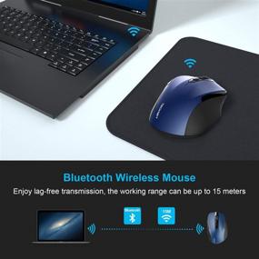img 1 attached to 🖱️ Беспроводная мышь TeckNet 2600DPI Bluetooth с индикатором заряда батареи - продленный срок службы батареи 12 месяцев, 2600/2000/1600/1200/800DPI