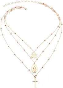 img 4 attached to Multilayer Necklace Pendant Christian Catholic