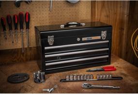 img 3 attached to 🔧 Black GEARWRENCH 83151 20-inch Steel Tool Box with 3 Drawers