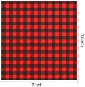 img 3 attached to 🎄 Premium Christmas Buffalo Plaid Vinyl Fabric Sheets - 4 Sheets of 12×12 Inch Classic Adhesive Iron on Patches for Heat Transfer Clothing, Red and Black