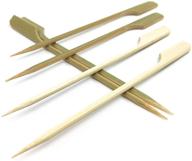 🍢 100 pack of 4.7 inch bamboo wood paddle picks skewers for cocktails, appetizers, fruit kabobs, sandwiches, bbq snacks - multiple size options: 3.5''/ 4.7''/ 7''/ 10'' logo