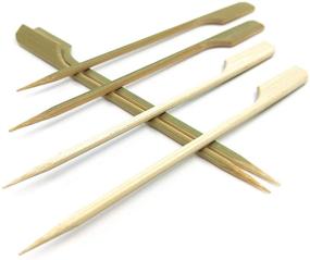 img 4 attached to 🍢 100 Pack of 4.7 inch Bamboo Wood Paddle Picks Skewers for Cocktails, Appetizers, Fruit Kabobs, Sandwiches, BBQ Snacks - Multiple Size Options: 3.5''/ 4.7''/ 7''/ 10''