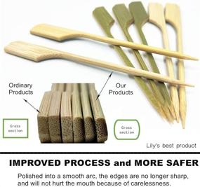 img 3 attached to 🍢 100 Pack of 4.7 inch Bamboo Wood Paddle Picks Skewers for Cocktails, Appetizers, Fruit Kabobs, Sandwiches, BBQ Snacks - Multiple Size Options: 3.5''/ 4.7''/ 7''/ 10''