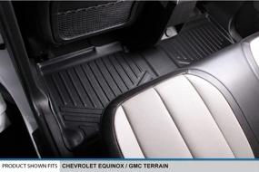 img 1 attached to Black SMARTLINER Floor Mats Set for 2011-2017 Chevy Equinox/GMC Terrain with Front Dual Floor Posts - Custom Fit 2 Row Liner