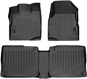 img 4 attached to Black SMARTLINER Floor Mats Set for 2011-2017 Chevy Equinox/GMC Terrain with Front Dual Floor Posts - Custom Fit 2 Row Liner