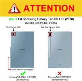 img 3 attached to 🔋 Футляр с клавиатурой Fintie для Samsung Galaxy Tab S6 Lite 10.4 2020 модель SM-P610/P615 - Тонкий чехол с держателем для S Pen и съемной беспроводной клавиатурой Bluetooth - 7 цветовая подсветка - Галактика