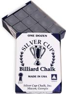 enhance your billiard game with silver cup charcoal billiard chalk - one dozen логотип