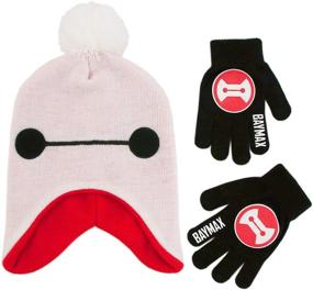 img 4 attached to Disney Boys' Little Big Hero 6 Hat and Gloves Set - Cold Weather Accessories, Age 4-7, White/Red/Black