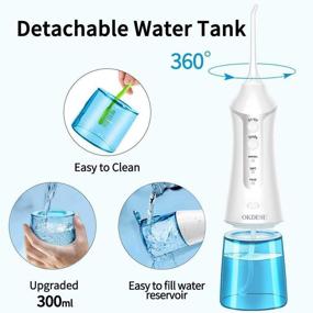 img 1 attached to 🦷 Cordless Water Flosser Teeth Cleaner: Portable Rechargeable Dental Irrigator for Effective Oral Care - 4 Jet Tips, 3 Modes, IPX7 Waterproof - Ideal for Home and Travel