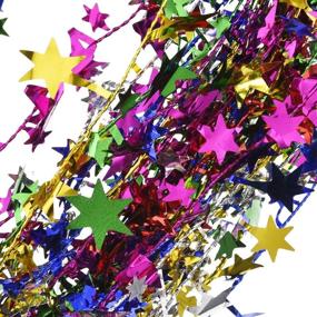 img 2 attached to ✨ Shappy Assort Color Small Star Garland: Vibrant 6 Colors, 6 Rolls - 7.5 Meters Each - Wired Garland