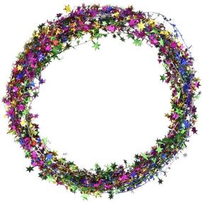 img 1 attached to ✨ Shappy Assort Color Small Star Garland: Vibrant 6 Colors, 6 Rolls - 7.5 Meters Each - Wired Garland