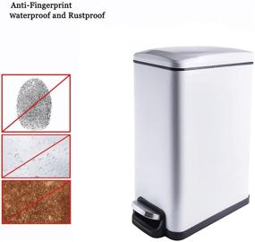 img 1 attached to 🗑️ CLTEC 2.6 Gallon/10 Liter Small Trash Can with Lid Soft Close, Removable Inner Wastebasket, Rectangular Step Trash Can, Slim Garbage Can for Bathroom Bedroom Office, Anti-Fingerprint Matte Finish, White