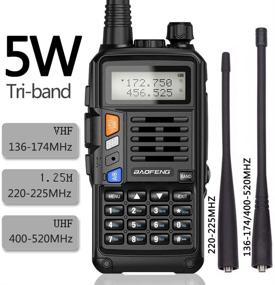 img 3 attached to 📻 Baofeng UV-S9X3 Трехдиапазонная радиостанция: VHF, 1.25M, UHF, мощность 5 Вт, аккумулятор на 2200 мАч, антенна на двух диапазонах, наушник и другие функции для любительской двухсторонней радиосвязи (HAM)... (черный)