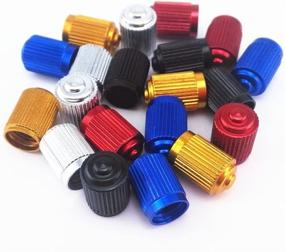 img 3 attached to Yueton 20pcs Colorful Aluminum Bike Tire Schrader Valve Caps - American Style Dust Covers