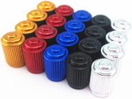 yueton 20pcs colorful aluminum bike tire schrader valve caps - american style dust covers logo