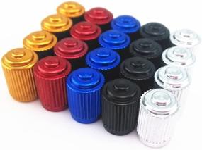 img 4 attached to Yueton 20pcs Colorful Aluminum Bike Tire Schrader Valve Caps - American Style Dust Covers