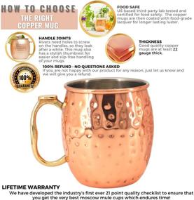 img 1 attached to Premium Kitchen Science Moscow Mule Mugs Set of 2 - Stainless Steel Lined Copper Cups (18oz) with Complete Accessories Kit, Enhanced Design & Tarnish-Resistant Interior